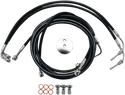 LA Choppers LA-8051B19B Black Vinyl-Coated Stainless Steel Brake Line Kit - 18-20in. Ape Hangers - sxspowersports