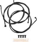 LA Choppers LA-8052B16M Midnight Braided Brake Lines - 15in.-17in. Ape Hangers - sxspowersports