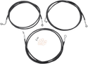 LA Choppers LA-8052B19B Black Vinyl-Coated Stainless Steel Brake Line Kit - 18-20in. Ape Hangers - sxspowersports