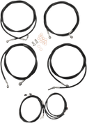 LA Choppers LA-8054KT3-08B Complete Handlebar Cable/Brake & Clutch Line/Wire Kit - Black Vinyl/Stainless Braided - sxspowersports