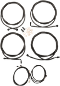LA Choppers LA-8054KT3-16M Complete Handlebar Cable/Brake & Clutch Line/Wire Kit - Midnight Braided - sxspowersports