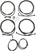 LA Choppers LA-8054KT3-19M Complete Handlebar Cable/Brake & Clutch Line/Wire Kit - Midnight Braided - sxspowersports