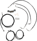 LA Choppers LA-8055KT3-13B Complete Handlebar Cable/Brake & Clutch Line/Wire Kit - Black Vinyl/Stainless Braided - sxspowersports