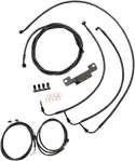 LA Choppers LA-8055KT3-13M Complete Handlebar Cable/Brake & Clutch Line/Wire Kit - Midnight Braided - sxspowersports