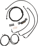 LA Choppers LA-8055KT3-19M Complete Handlebar Cable/Brake & Clutch Line/Wire Kit - Midnight Braided - sxspowersports