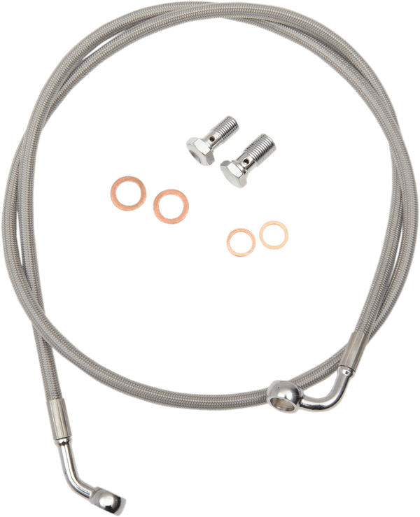 LA Choppers LA-8153B13B Black Vinyl/Stainless Braided Brake Line - 12-14in. Ape Hangers - sxspowersports