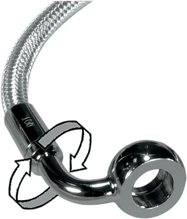 Magnum 36138SW Sterling Chromite II E-Z Align Single Disc Front Brake Line - 35deg. Top Angle - 38in. - sxspowersports