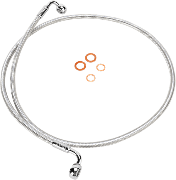 Magnum 36256SW Sterling Chromite II E-Z Align Single Disc Front Brake Line - 90deg. Top Angle - 56in. - sxspowersports