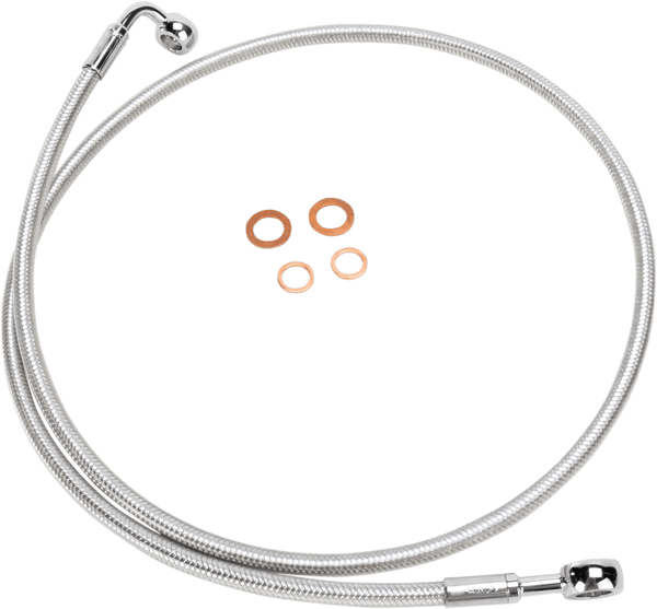 Magnum 36438SW Sterling Chromite II E-Z Align Single Disc Front Brake Line - 180deg. Top Angle - 38in. - sxspowersports