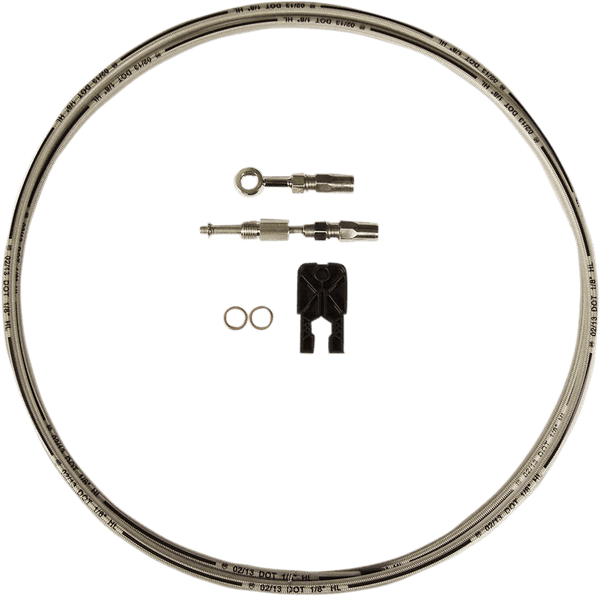 Magnum 391235A Build Your Own Braided Stainless DOT Hydraulic Clutch Line Kit - 10mm - 35 Degree Upper Banjo - sxspowersports