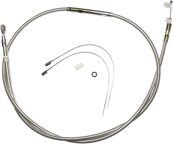 Magnum 52128HE Polished Stainless Steel High Efficiency Braided Clutch Cable - 70 11/16in. - sxspowersports