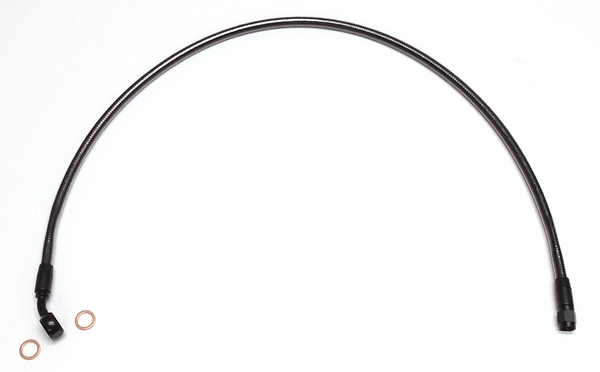 Magnum 57129 Polished Stainless Designer Series Front Upper Brake Line - 3/8in./10mm, 35deg. Banjo - 29in. - sxspowersports