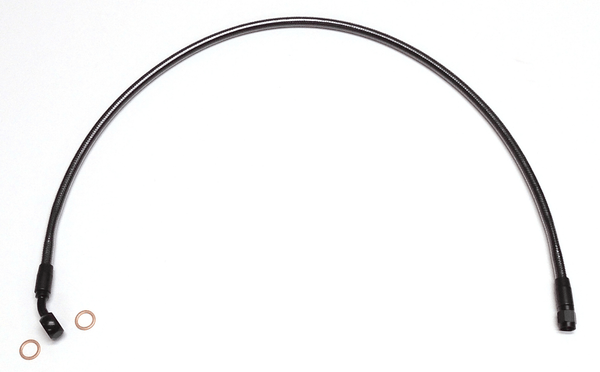 Magnum 57131 Polished Stainless Designer Series Front Upper Brake Line - 3/8in./10mm, 35deg. Banjo - 31in. - sxspowersports