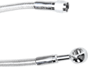 Magnum 57623 Polished Stainless Designer Series Front Upper Brake Line - 3/8in./10mm, 180deg. Banjo - 23in. - sxspowersports