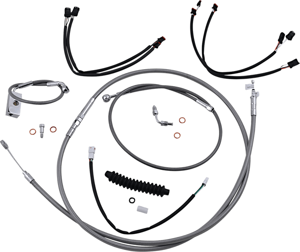 Magnum 589942 Stainless Steel Handlebar Installation Kit with Chrome Fittings for 15-17in. Ape - sxspowersports