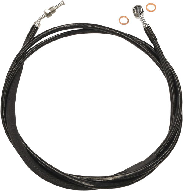 Magnum SBB0105-80 XR Stainless Hydraulic Clutch Line - +6in. - Black/Black Fittings - sxspowersports