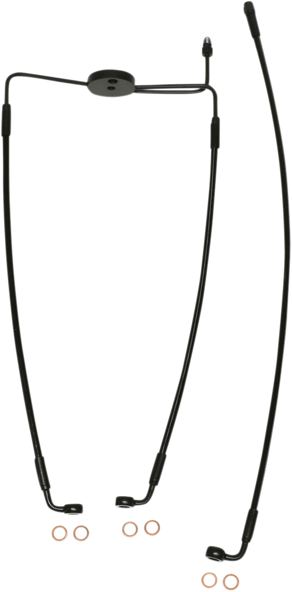Magnum SBB1312-19 Black Coated XR Stainless Lower Front Brake Line Kit with Black Fittings - 19in. Total Length - sxspowersports