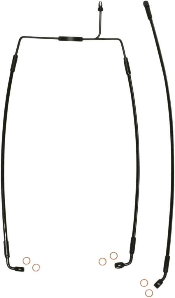 Magnum SBB1316-24 Black Coated XR Stainless Lower Front Brake Line Kit with Black Fittings - 24in. Total Length - sxspowersports
