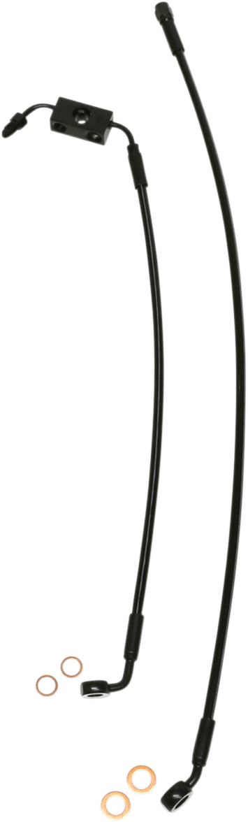 Magnum SBB1316-28 Black Coated XR Stainless Front Brake Line Kit with Black Fittings - 28in. Total Length - sxspowersports