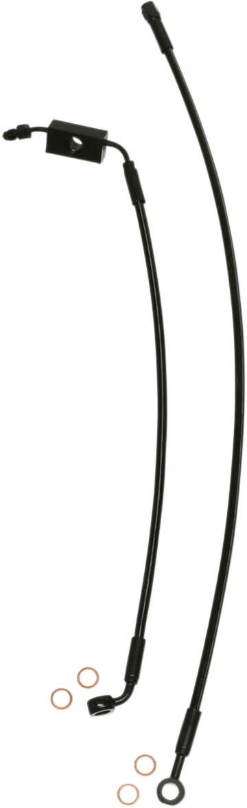 Magnum SBB1326-25 Black Coated XR Stainless Front Brake Line Kit with Black Fittings - 25in. Total Length - sxspowersports