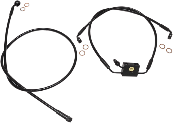Magnum SBB1501-24 Black Coated XR Stainless Upper Front Brake Line Kit with Black Fittings - 24in. Total Length - sxspowersports