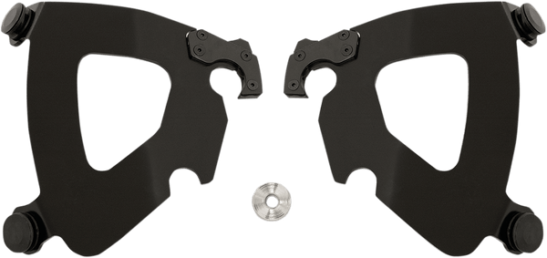 Memphis Shades MEB1706 Plates-Only Kit for Gauntlet Fairing to Fats/Slim, Sportshields, or Batwing - Black - sxspowersports