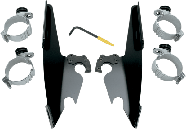 Memphis Shades MEB8976 Trigger-Lock Mount Kit for Batwing Fairing and Fats/Slim Windshields - Black - sxspowersports