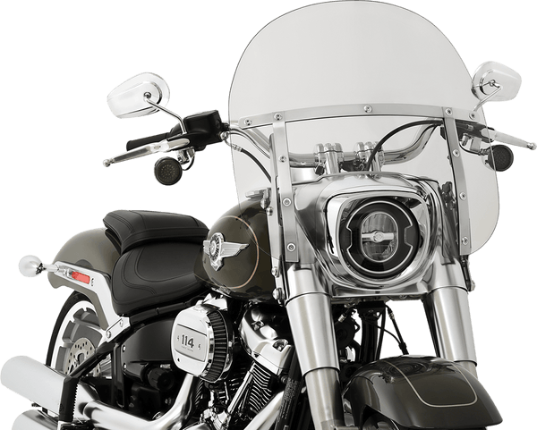 Memphis Shades MEM6001 Memphis Fats Windshield for Fat Boy - 13in. - Black - sxspowersports