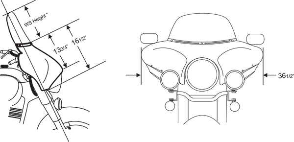 Memphis Shades MEP8511 Windshield for Batwing Fairing - 7in. - Gradient Black - sxspowersports