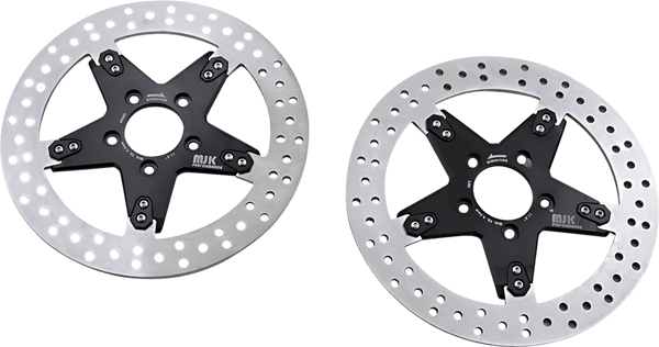 MJK Performance P-4649 Star 11.8in. Floating Brake Rotor - Black Anodized - sxspowersports