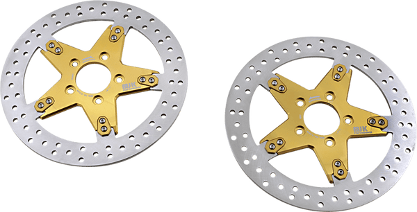 MJK Performance P-4653 Star 11.8in. Floating Brake Rotor - Gold Anodized - sxspowersports