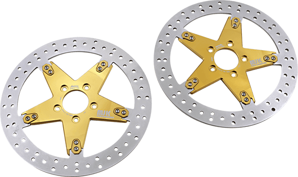 MJK Performance P-4654 Star 13in. Floating Brake Rotor - Gold Anodized - sxspowersports