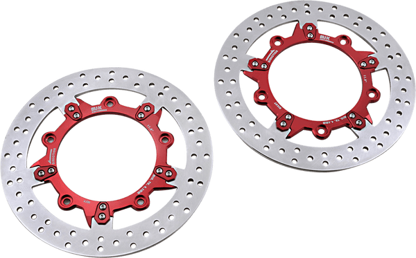 MJK Performance P-4657 Enforcer 11.8in. Floating Brake Rotor - Red Anodized - sxspowersports