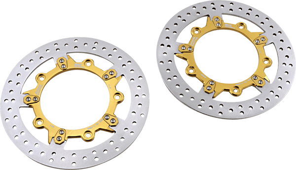 MJK Performance P-4659 Enforcer 11.8in. Floating Brake Rotor - Gold Anodized - sxspowersports