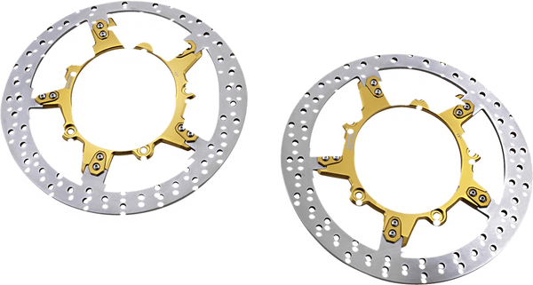 MJK Performance P-4660 Enforcer 13in. Floating Brake Rotor - Gold Anodized - sxspowersports