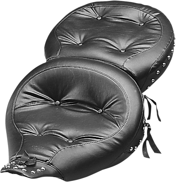 Mustang 75555 One-Piece Wide Touring Studded Regal Seat - Chrome Studs - sxspowersports