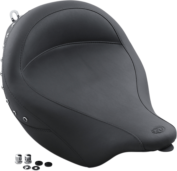 Mustang 76069 Super Wide Studded Solo Seat - Black Studs - sxspowersports