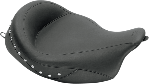 Mustang 76069 Super Wide Studded Solo Seat - Black Studs - sxspowersports