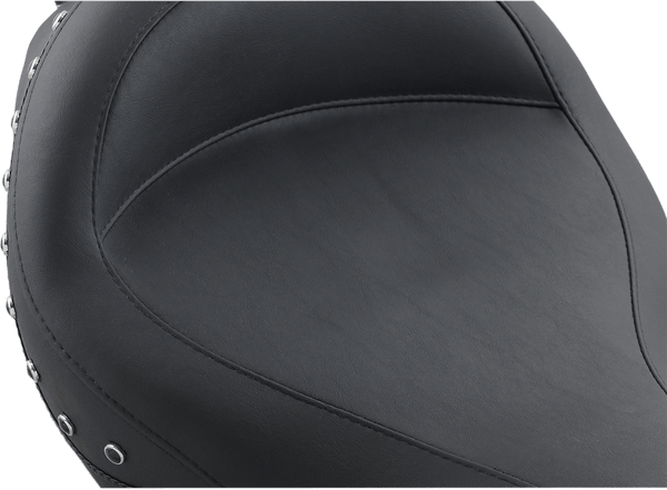 Mustang 76069 Super Wide Studded Solo Seat - Black Studs - sxspowersports