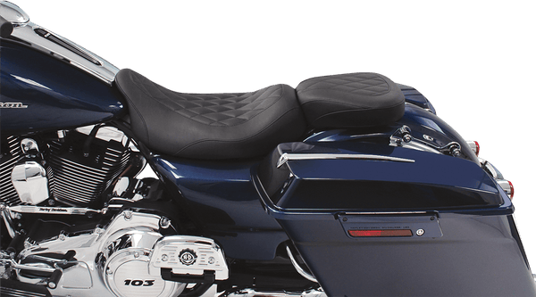 Mustang 76695 Wide Tripper Passenger Seat - Diamond Stitch - Black - sxspowersports