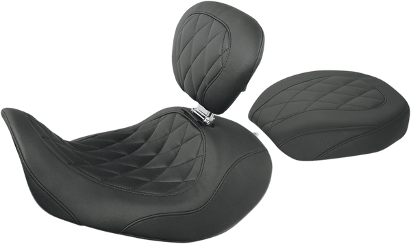 Mustang 76705 Wide Tripper Passenger Seat - Diamond Stitch - Black - sxspowersports