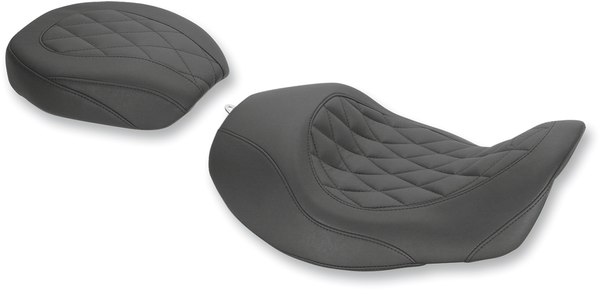 Mustang 76705 Wide Tripper Passenger Seat - Diamond Stitch - Black - sxspowersports
