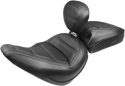 Mustang 79026 Standard Touring Seat with Backrest - Quad Stitch - Black - sxspowersports