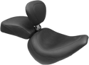 Mustang 79027 Wide Tripper Solo Seat with Driver Backrest - Smooth - Black - sxspowersports