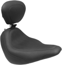 Mustang 79029 Wide Tripper Solo Seat with Driver Backrest - Smooth - Black - sxspowersports