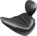 Mustang 79041 Standard Touring Seat with Backrest - Dagger Stitch - Black - sxspowersports