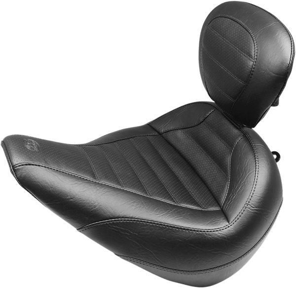 Mustang 79041 Standard Touring Seat with Backrest - Dagger Stitch - Black - sxspowersports