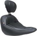 Mustang 79041 Standard Touring Seat with Backrest - Dagger Stitch - Black - sxspowersports