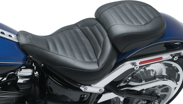 Mustang 79494 Standard Touring Seat with Backrest - Cube Stitch - Black - sxspowersports