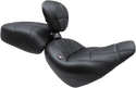 Mustang 79494 Standard Touring Seat with Backrest - Cube Stitch - Black - sxspowersports